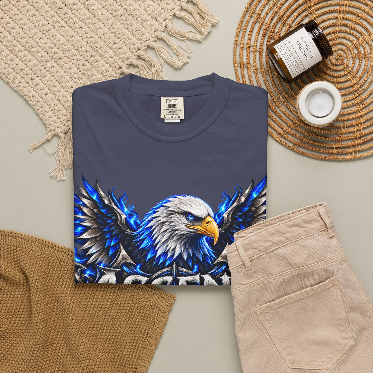 Ascend Eagle T-Shirt — Bold Blue Eagle Graphic Tee