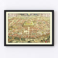 Vintage Map of Jerusalem, Israel 1702