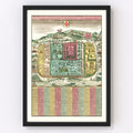 Vintage Map of Jerusalem, Israel 1730