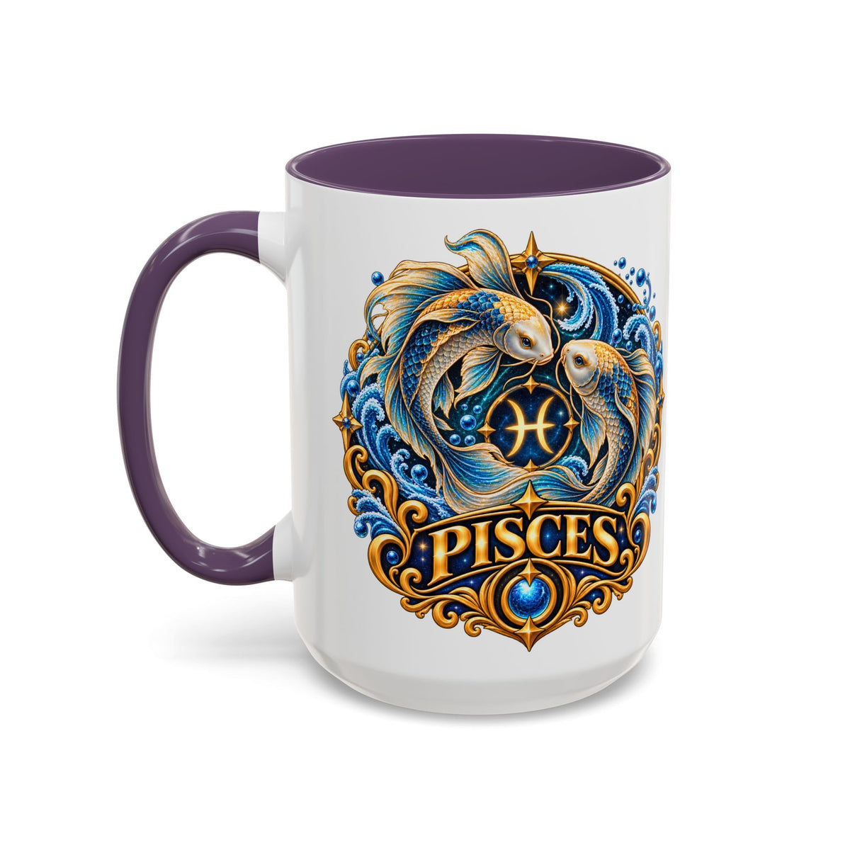 Pisces Zodiac Coffee Mug — Decorative Accent Astrology Mug (11/15oz)