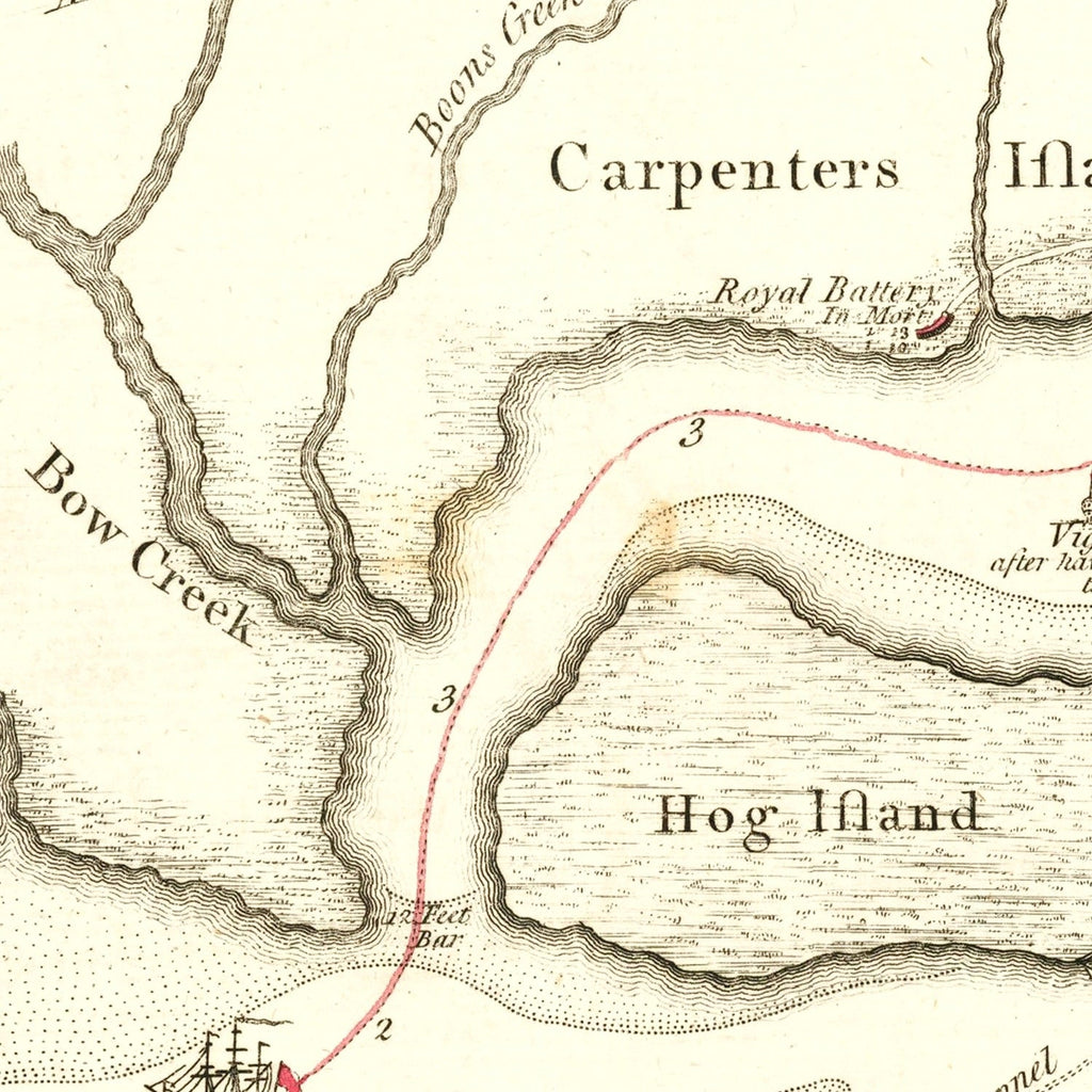 Vintage Revolutionary War Battle Map 1778