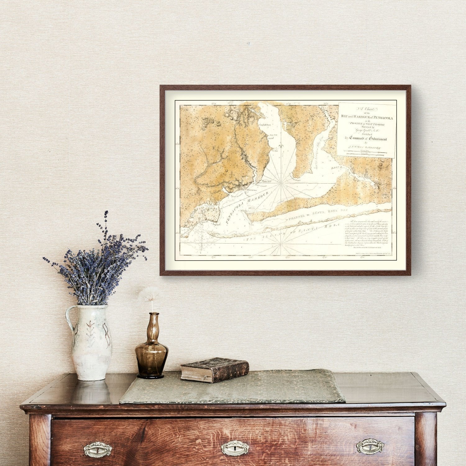 Vintage Pensacola Harbor, FL Map 1780