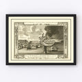 Vintage Battle of Bunker Hill Map 1775