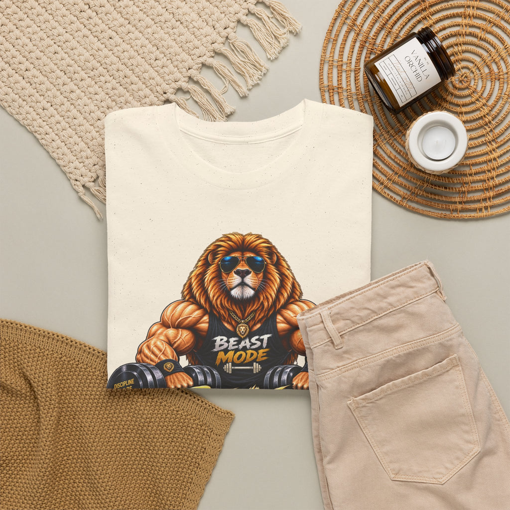 Beast Mode Lion T-Shirt — Workout Gym Fitness Tee