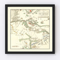 Vintage Map of York & Gloucester 1785