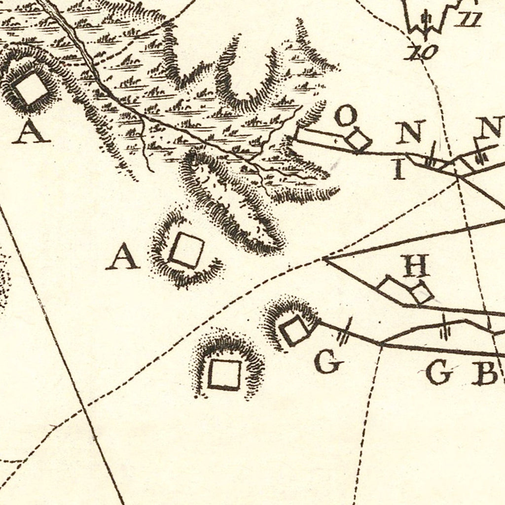 Vintage Siege of Gloucester Map 1787