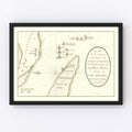 Vintage Battle of Sullivan's Island Map 1787