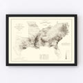 Vintage Map of Slaves in the Southern States 1861