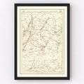 Vintage Seat of War in Virginia & Maryland Map 1863