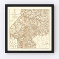 Vintage Map of Military Operations in Atlanta 1875