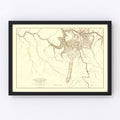 Vintage Gauley Bridge, WV Military Map 1879