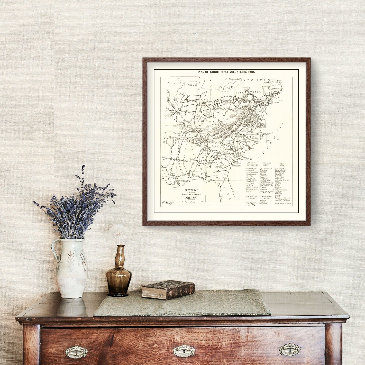 Vintage Inns of Court Rifle Volunteers Map 1890