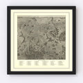 Vintage Gettysburg Battlefield Map 1936