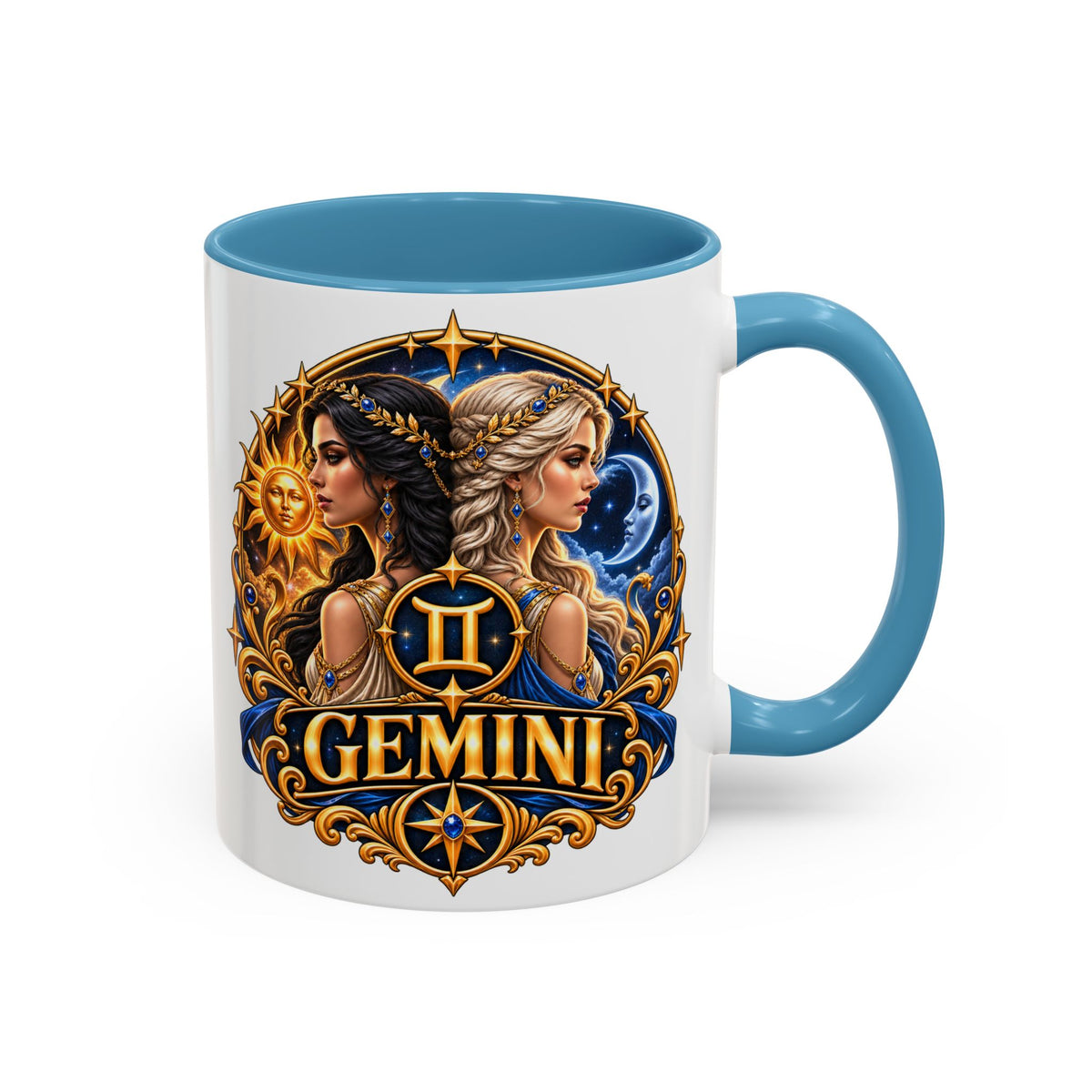 Gemini Zodiac Coffee Mug — Gemini Sign Astrology Accent Mug (11/15oz)
