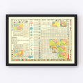 Vintage World War One Map 1928