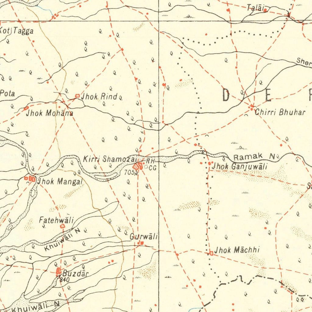 Vintage World War II India Map 1932