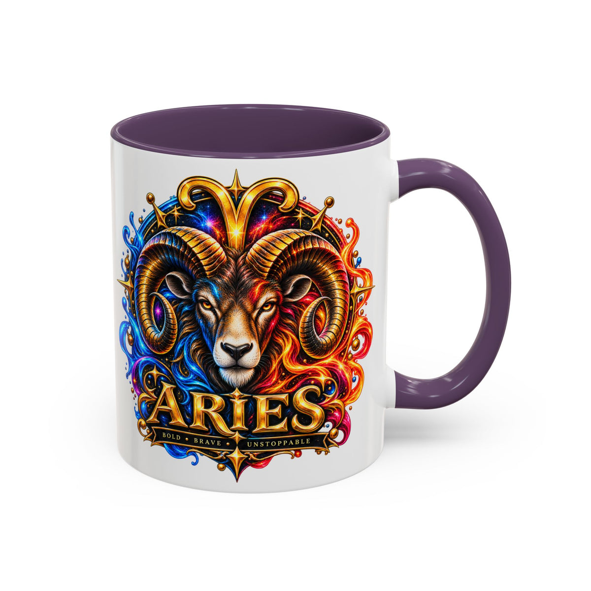 Aries Zodiac Coffee Mug — Colorful Ram Astrology Accent Mug (11/15oz)