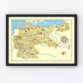 Vintage Map of Germany 1935