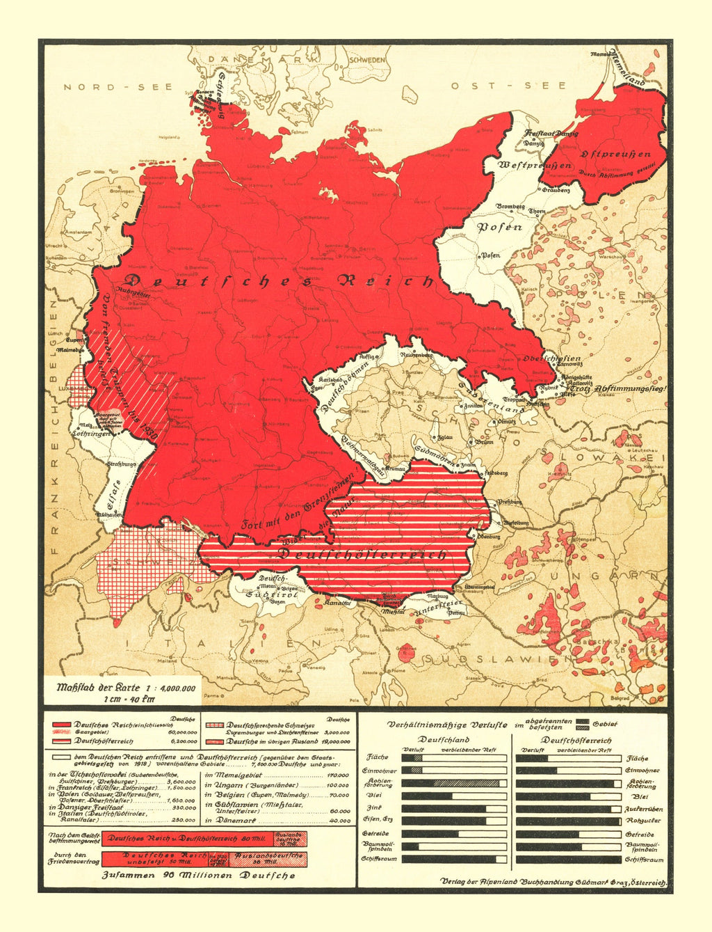 Vintage World War II Germany Map 1938