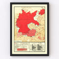 Vintage World War II Germany Map 1938