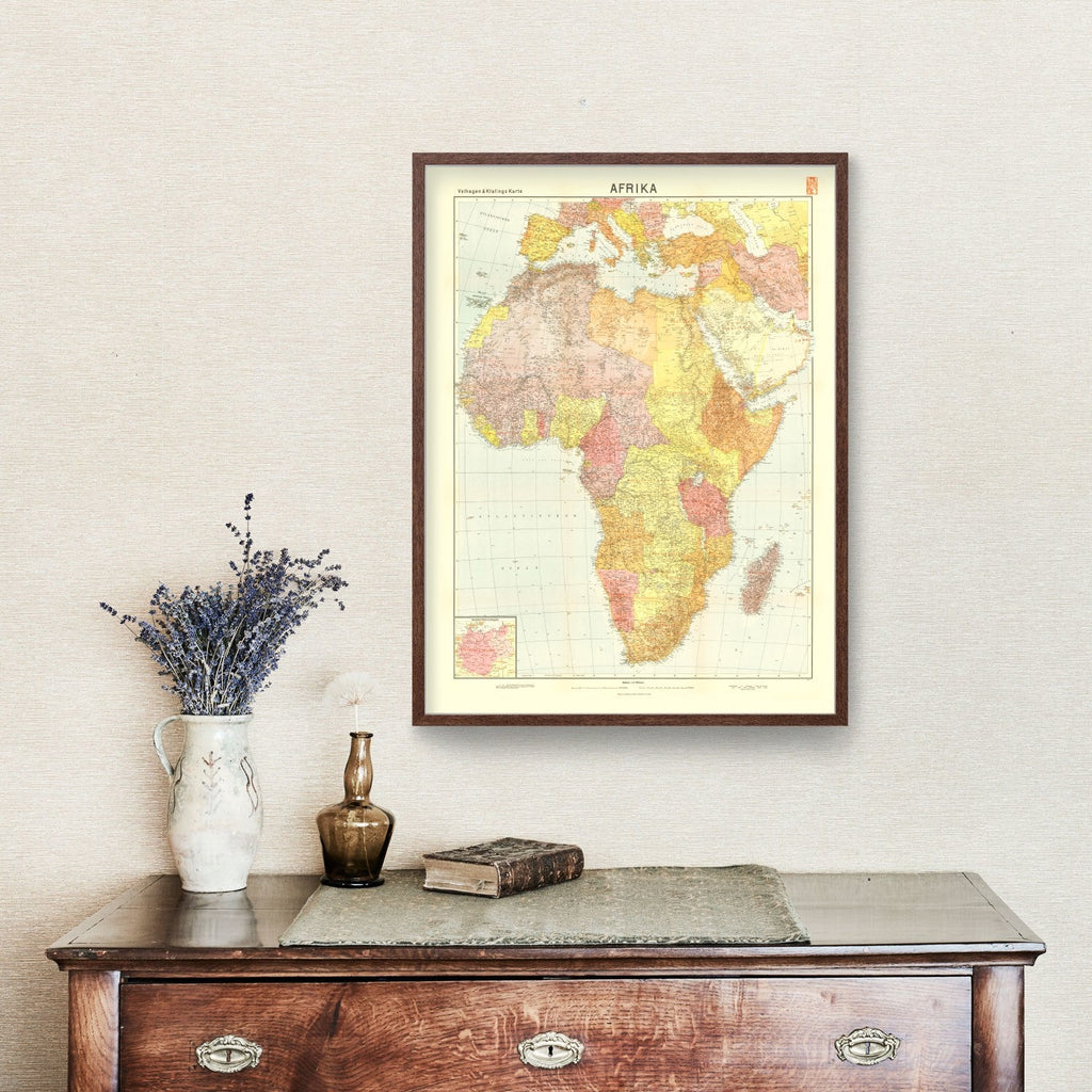 Vintage World War II Map of Colonialism in Africa 1940