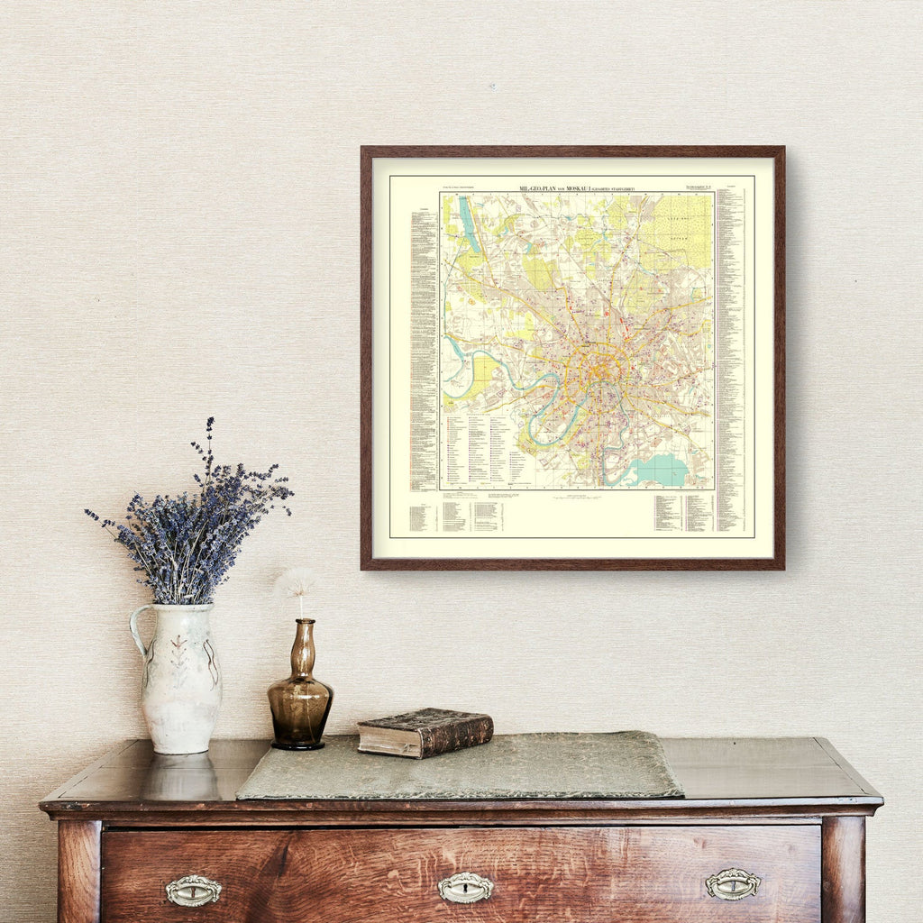 Vintage Moscow World War II Map 1941