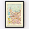 Vintage Normandy Invasion World War II Map 1944