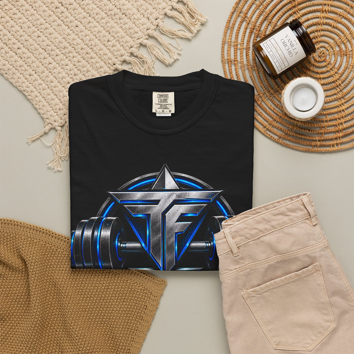 Fitness Lifestyle T-Shirt — Barbell Logo Gym Tee