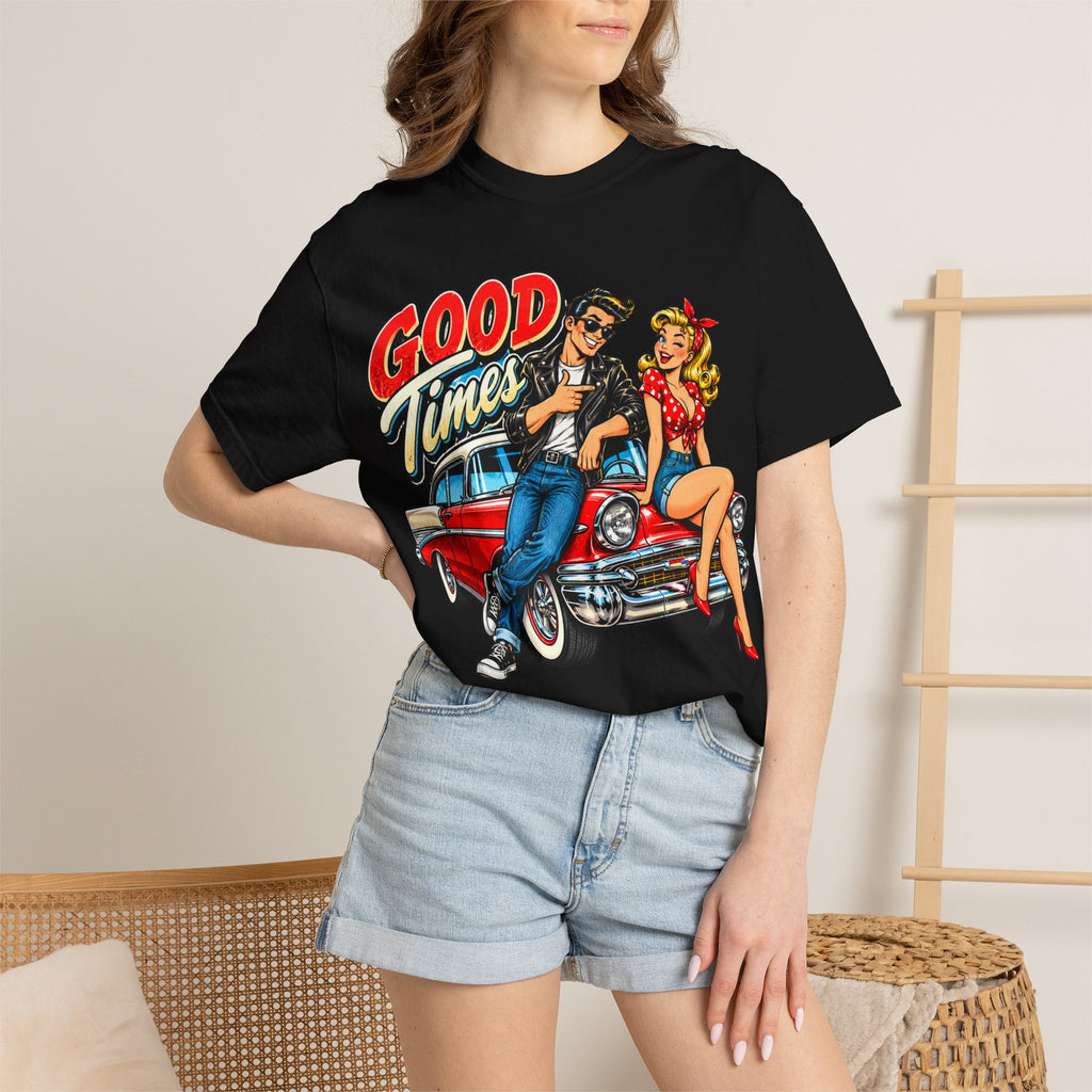 Good Times Retro Car Tee — Vintage 1950s Rockabilly Graphic T‑Shirt