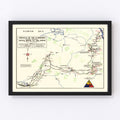 Vintage 5th Armored Victory Division Map 1945