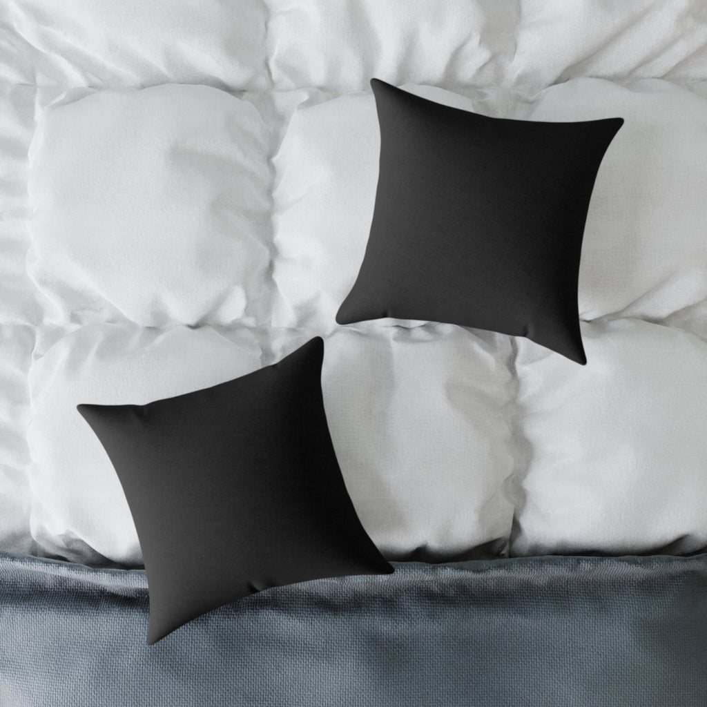 Black Square Throw Pillow - Minimal Modern Accent Cushion for Living Room & Bedroom