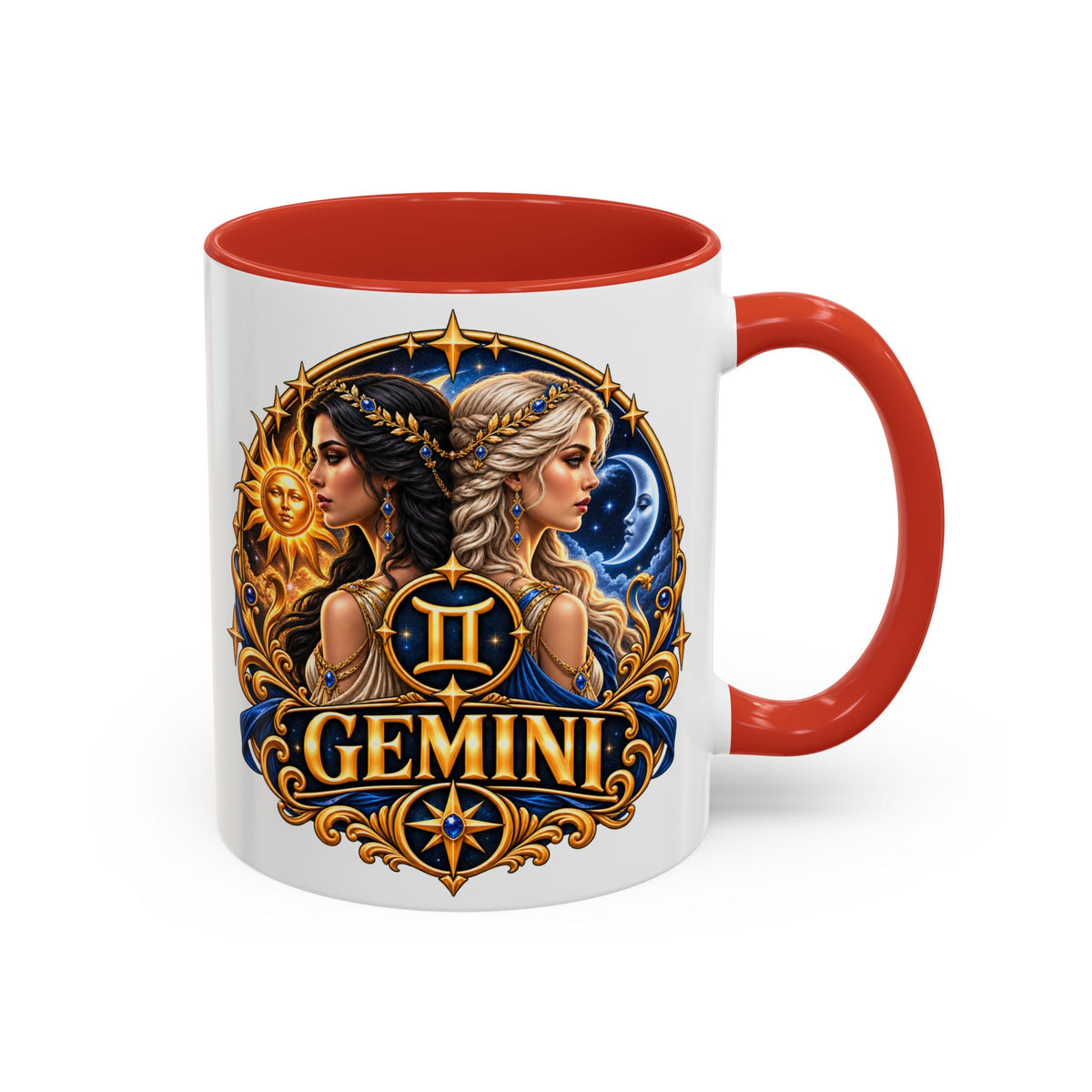 Gemini Zodiac Coffee Mug — Gemini Sign Astrology Accent Mug (11/15oz)