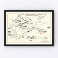Vintage German Concentration Camps WWII Map 1946