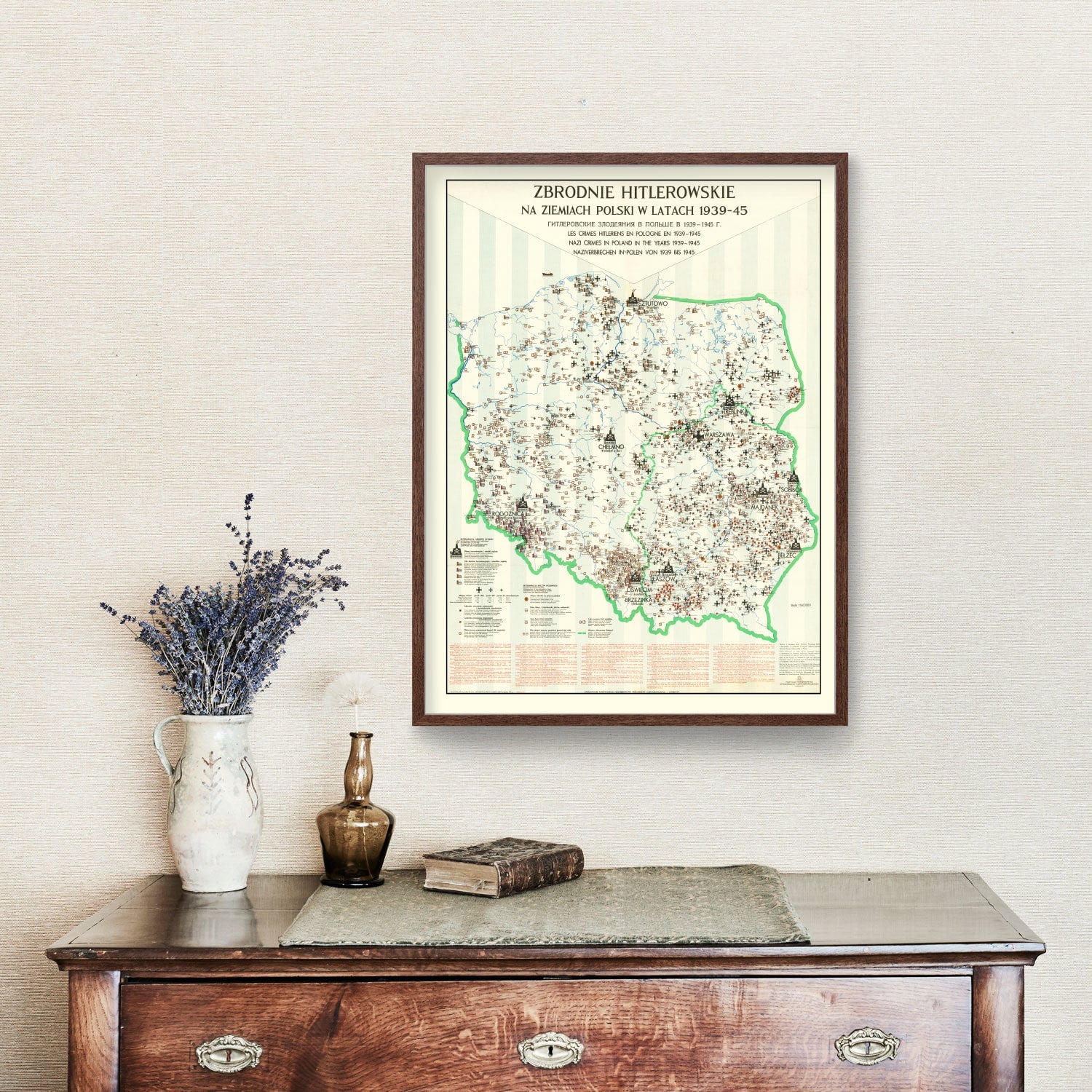 Vintage Polish Holocaust Map 1971