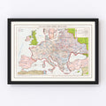 Vintage Map of the Holocaust 1945