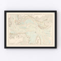 Vintage Charleston Harbor Map 1861