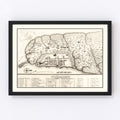 Vintage Map of Charleston, South Carolina 1809
