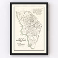 Vintage Map of Marlboro County, South Carolina 1880