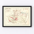 Vintage Map of Kershaw County, South Carolina 1873