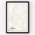Vintage Map of Edgefield County, South Carolina 1871