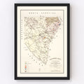 Vintage Map of Spartanburg County, South Carolina 1880