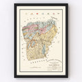 Vintage Map of Oconee County, South Carolina 1880