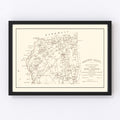 Vintage Map of Beaufort County, South Carolina 1880