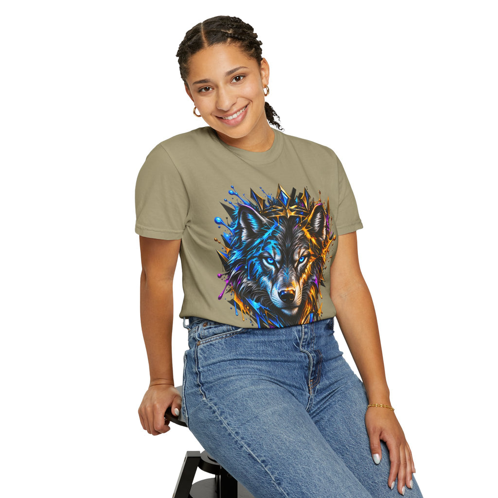 Wolf Head Graphic T-Shirt — Colorful Splash Art Tee