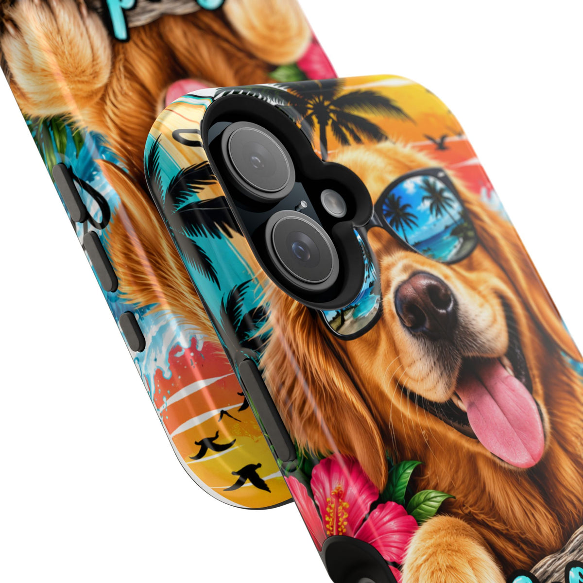 Phone Case — 'Good Vibes Only' Tropical Dog Impact-Resistant Case