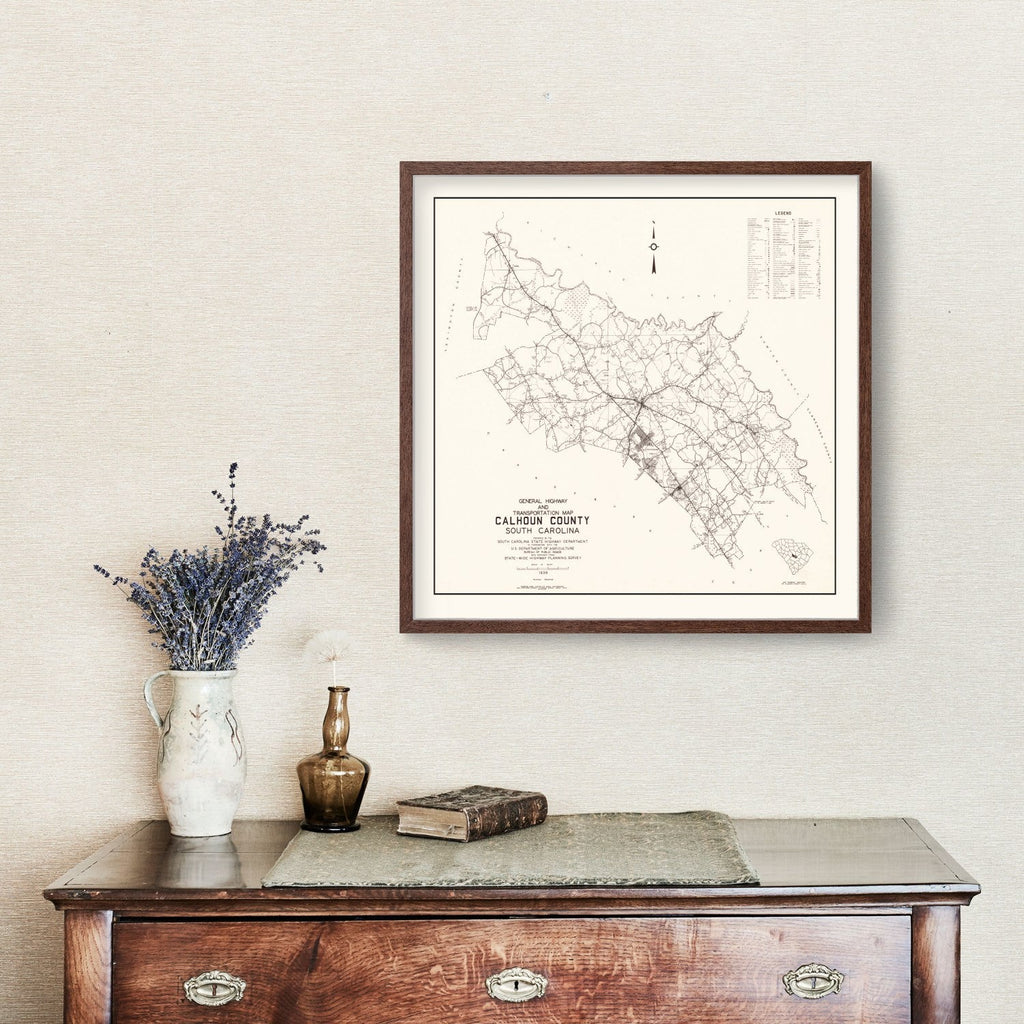 Vintage Map of Calhoun County, South Carolina 1938