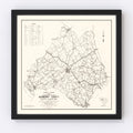 Vintage Map of Newberry County, South Carolina 1938