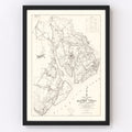 Vintage Map of Beaufort County, South Carolina 1938