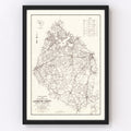Vintage Map of Lexington County, South Carolina 1939