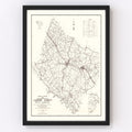 Vintage Map of Laurens County, South Carolina 1939